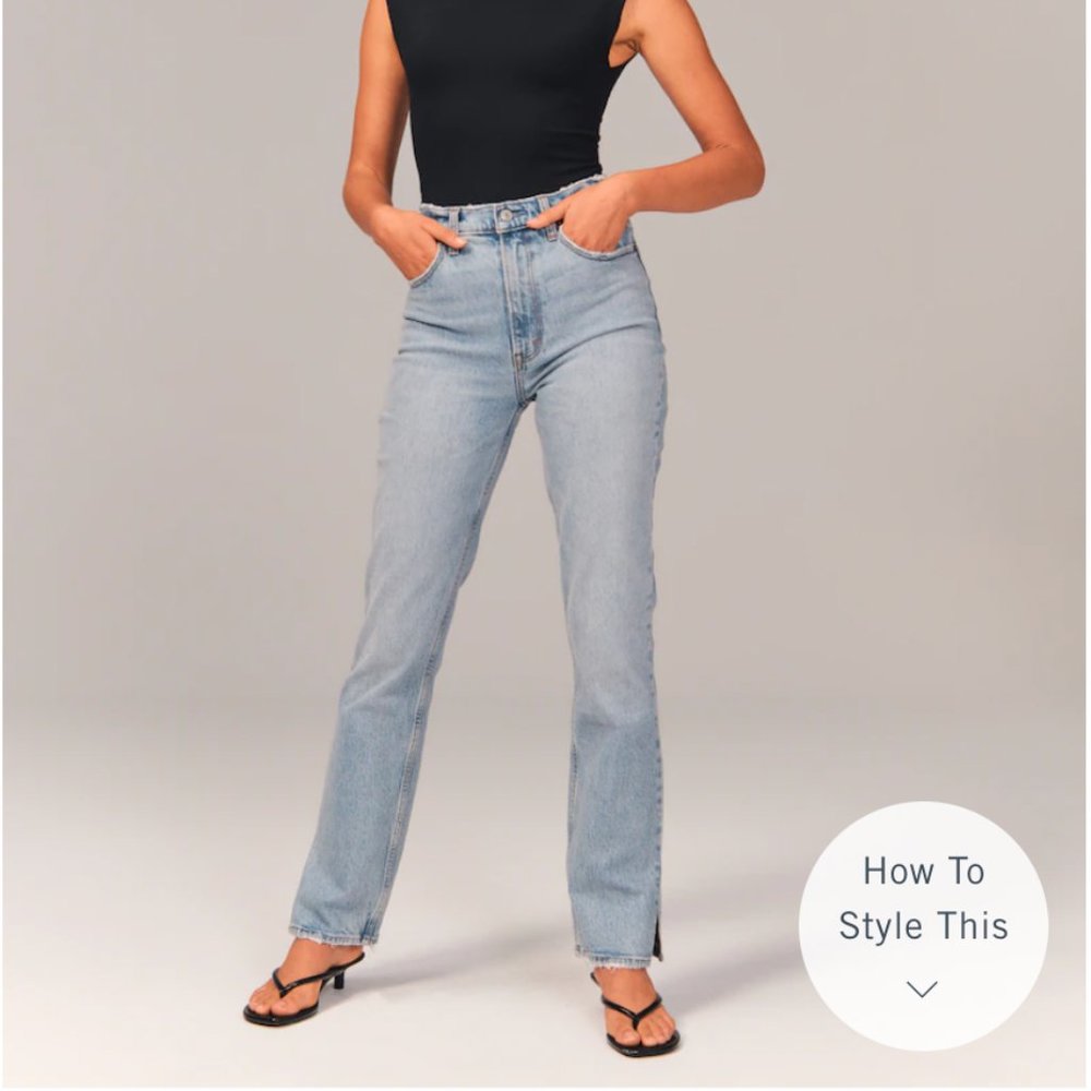 Abercrombie 90s Ultra High Rise Straight Jeans 26L